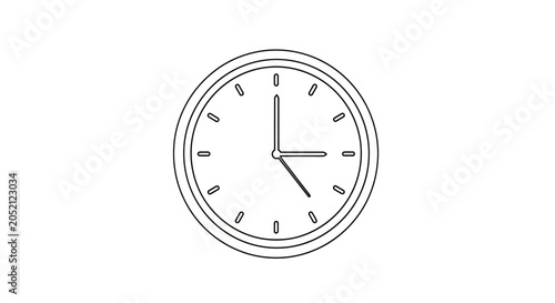 Bild auf Leinwand Wall clock with hour and minute hands.