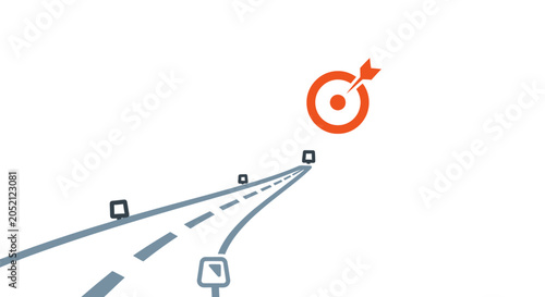Bild auf Leinwand Target on road with arrow.