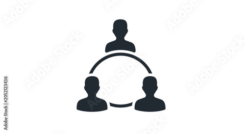 Foto Three Silhouette People Communication Teamwork.