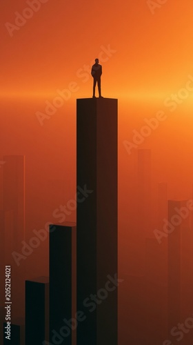 Financial Freedom and Investment Success Concept with Rising Stock Market Chart at Sunrise