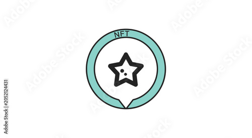 A Circular Logo With A Light Blue Background In The Center Of The Logo