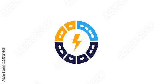 A Circular Logo With A White Background In The Center Of The Logo There Is