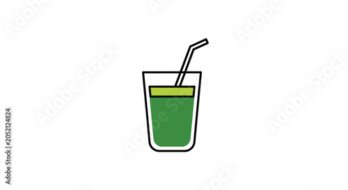 Tableau sur toile Green juice in a glass.