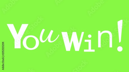 You win text creating concept of success and achievement