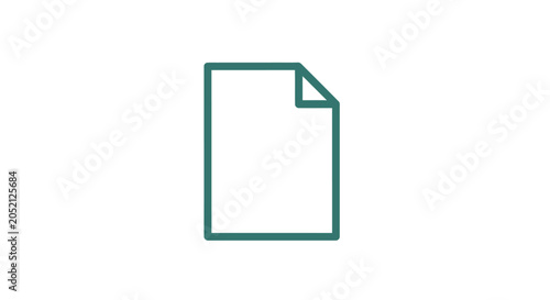 фотографія Green Page Document Icon Outline.