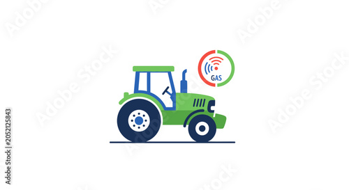 Green Tractor Farm Equipment Vehicle.