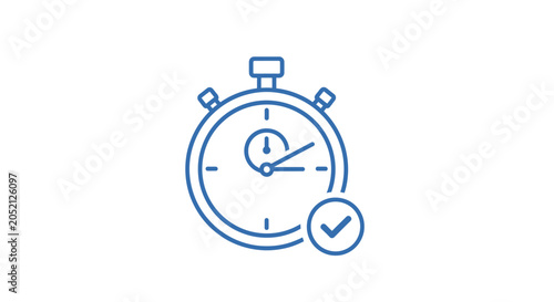 Bild auf Leinwand Stopwatch with Checkmark Icon Timer.