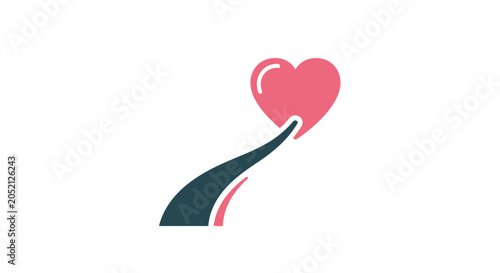 Stylized Heart Shape Illustration Design Element.