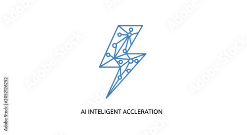 Stylized Lightning Bolt Logo Design Element.
