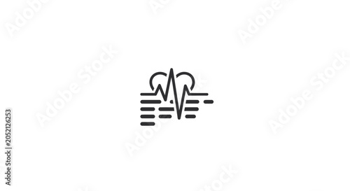 Stylized Heartbeat Logo Design Element.