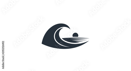 Bild auf Leinwand Surfing wave icon with person.