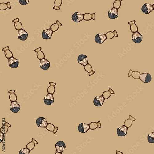 Fotografi seamless pattern grooming shaving brush cartoon