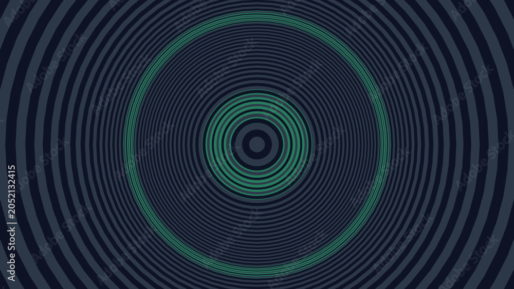 Fototapeta premium Abstract Concentric Circles Pattern Dark Blue and Neon Green Geometric Design