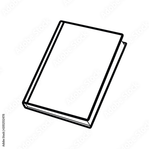 Tableau sur toile Simple black outline illustration of a closed hardcover book Vector