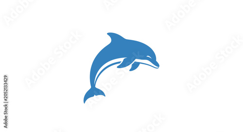 Fotografija Blue dolphin jumping out water.
