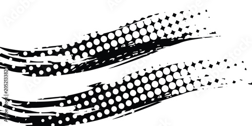 Konstfotografi Black and white tire track background for rally, drift, motocross, off-road, and other motorsports