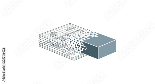 Tableau sur toile A 3d Rendering Of A Cube-shaped Structure The Cube Is Blue In Color And