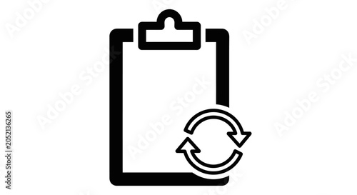 Slika na platnu Black and white clipboard icon refresh.