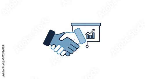 Εκτύπωση καμβά Business Partnership Handshake Agreement.