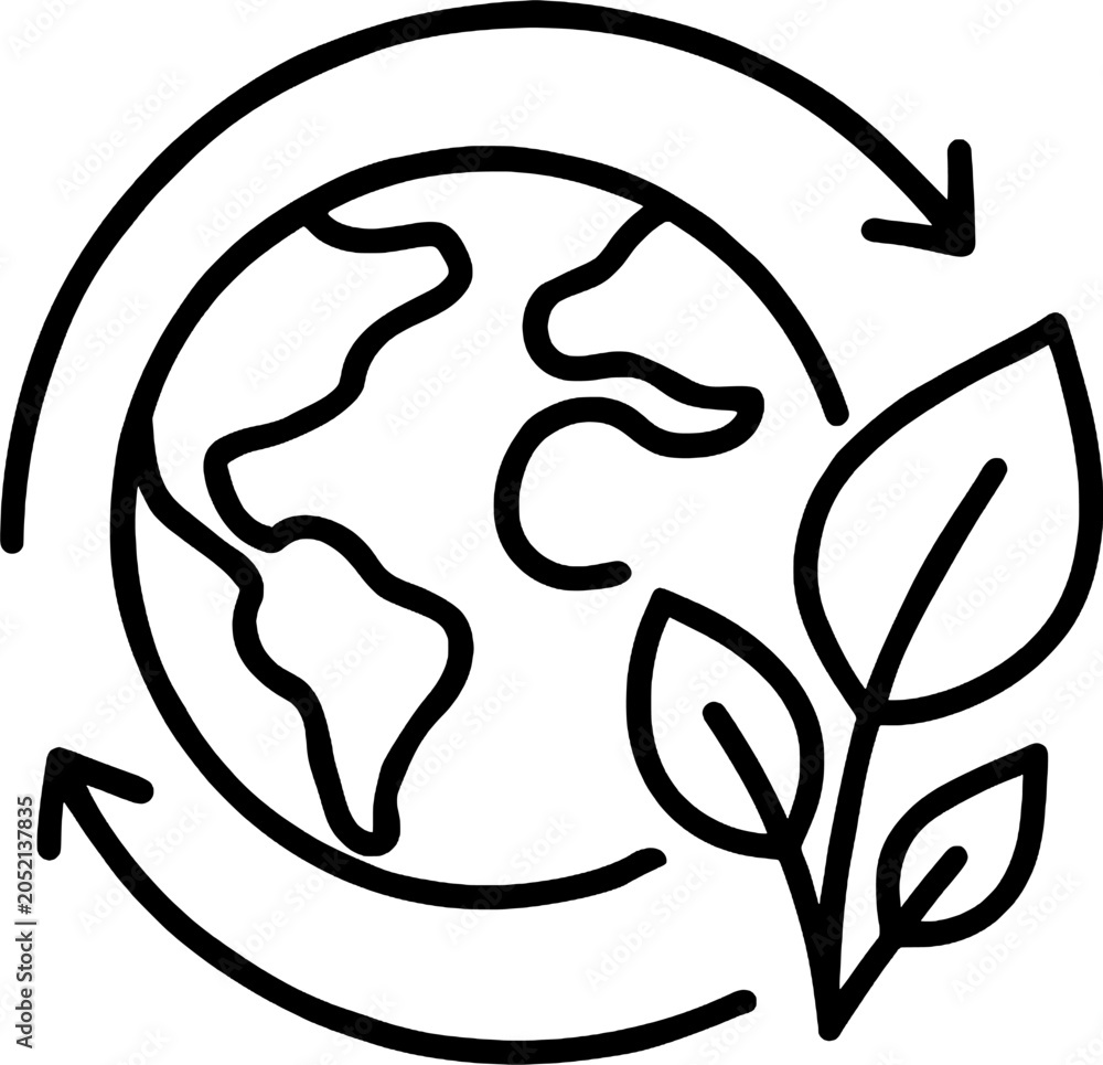 Fototapeta premium Renewable Energy Jobs Line Icon