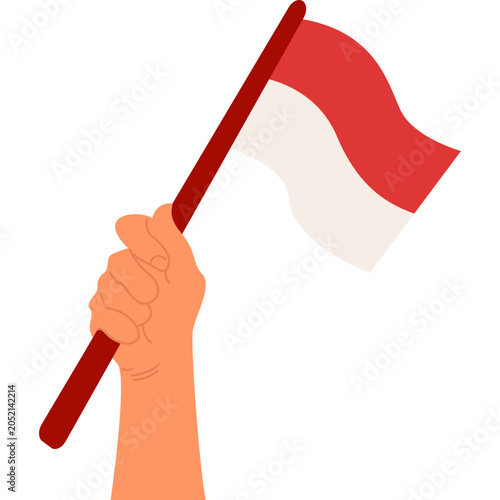 hand with indonesia flag