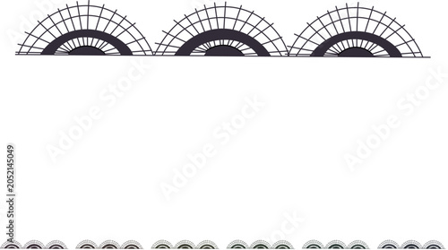 Картината върху платно Repeating half circle grid patterns forming a decorative lace like border or tri