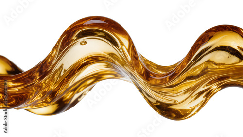 Canvastavla Golden viscous liquid flowing in wave shape