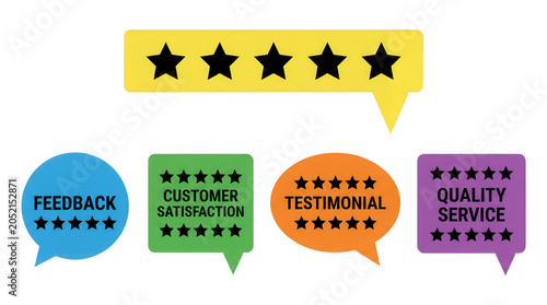 Customer Feedback Rating Speech Bubbles Transparent Background