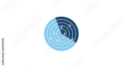 A Circular Graphic With A Blue Background In The Center Of The Circle