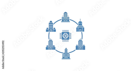 A Circular Graphic With A Blue Background In The Center Of The Circle Azure