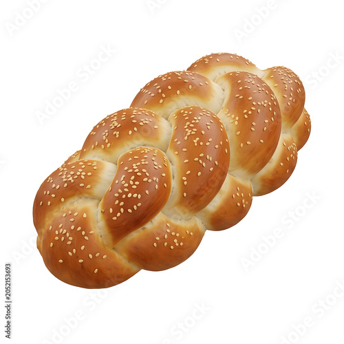 Braided Challah Bread with Sesame Seeds
