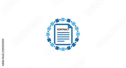 A Circular Logo With A Blue Color Scheme In The Center Of The Logo There