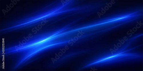 Photos Abstract blue luminous energy waves flowing across a dark deep background, suggesting motion and dynamism