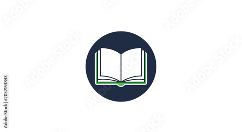 A Circular Logo With A Dark Blue Background In The Center Of The Logo