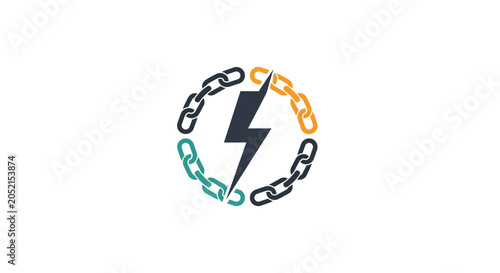 A Circular Logo With A Lightning Bolt In The Center The Lightning Bolt Is