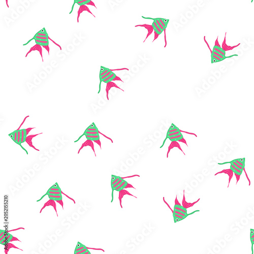 Foto pattern tetra exotic fish cartoon