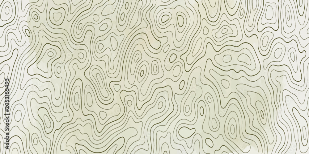 Fototapeta premium Topographic map contour lines create an abstract pattern, representing elevation changes and terrain variations in a neutral, light-colored design.