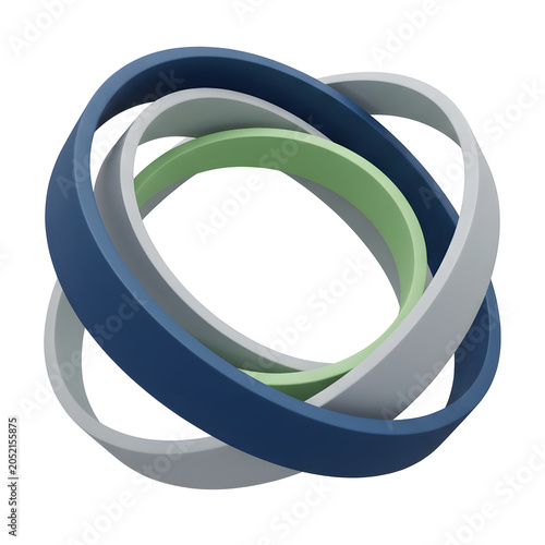 Interlocking Rings Abstract Sculpture