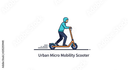 Fotografia Person Riding Electric Urban Mobility Scooter.