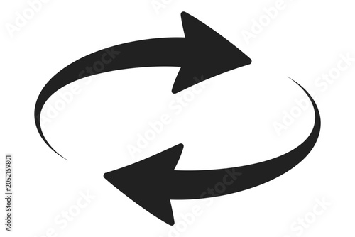 Obraz na płótnie Oval Rotate Arrow Illustration, Ellipse Orbit Line Arrow Icon Featuring Circular