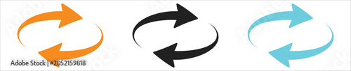 Fotografia Oval Rotate Arrow Illustration, Ellipse Orbit Line Arrow Icon Featuring Circular