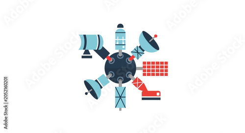 Foto Satellite Dish Antenna Communication System.