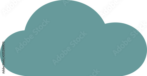 Slika na platnu A vibrant red cloud icon with a flat base and smooth, rounded scalloped curves c