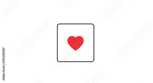 Foto Red Heart Icon in Square Frame.