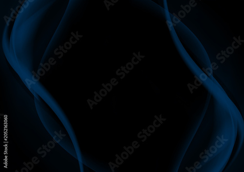 Abstract blue streaks on a black-background wallpaper for use with design layouts. 