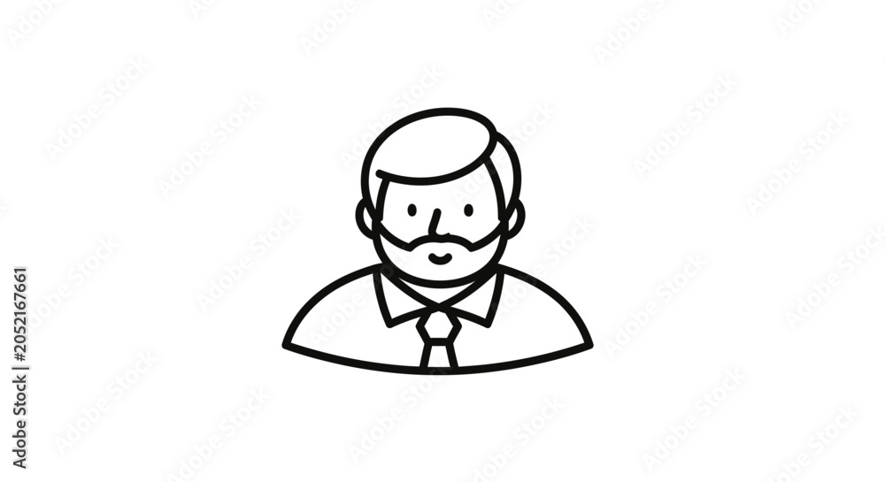 Fototapeta premium Professional man with beard wearing necktie icon