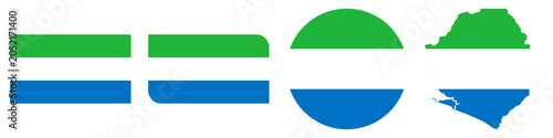 Принти на полотні sierra leone circular flag, sierra leone rectangular flag, sierra leone map flag