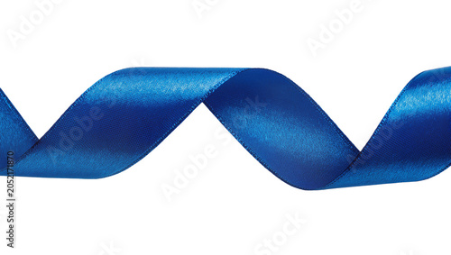 Photography Blue satin ribbon wavy curve shape