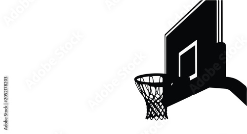 basketball hoop and net silhouette sports icon