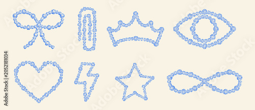 Foto Set of icons in pixel style